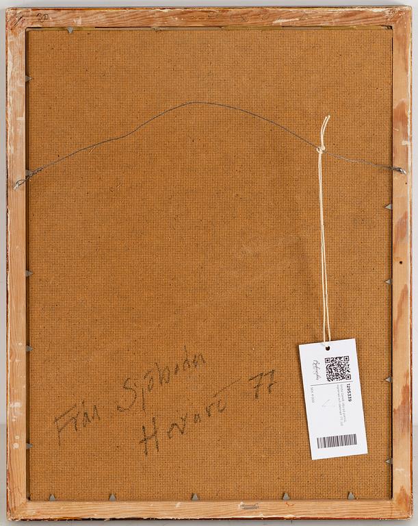 Greta Gerell, oil on board, signed and dated -77.