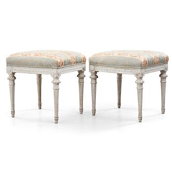 48. A pair of late Gustavian stools attributed to E. Ståhl.