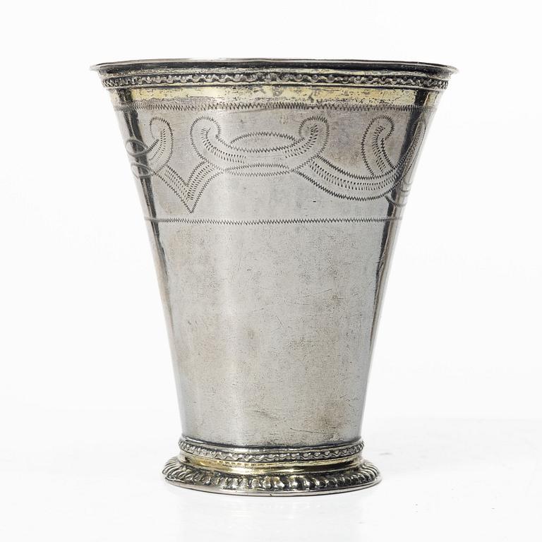 A Swedish silver beaker, mark of Jeremias Dahlén, Västerås (1722–1736–).