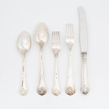 A silver cutlery, model 'Sachsisk', mark of Cohr, Denmark, and Mema, Sweden (40 pieces).