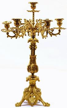 KANDELABER, mässing, oscariansk stil, 1900-tal.