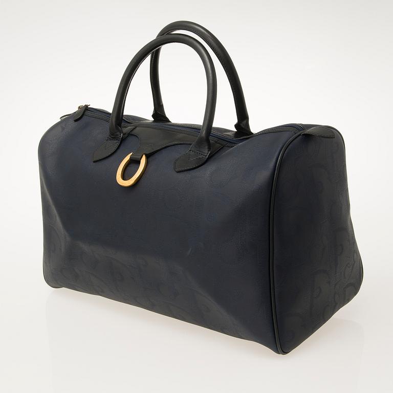 CHRISTIAN DIOR, Blue Monogram Coated Canvas Duffel Bag.