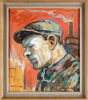 ALBIN AMELIN, blandteknik på papper, signerad och daterad -46.