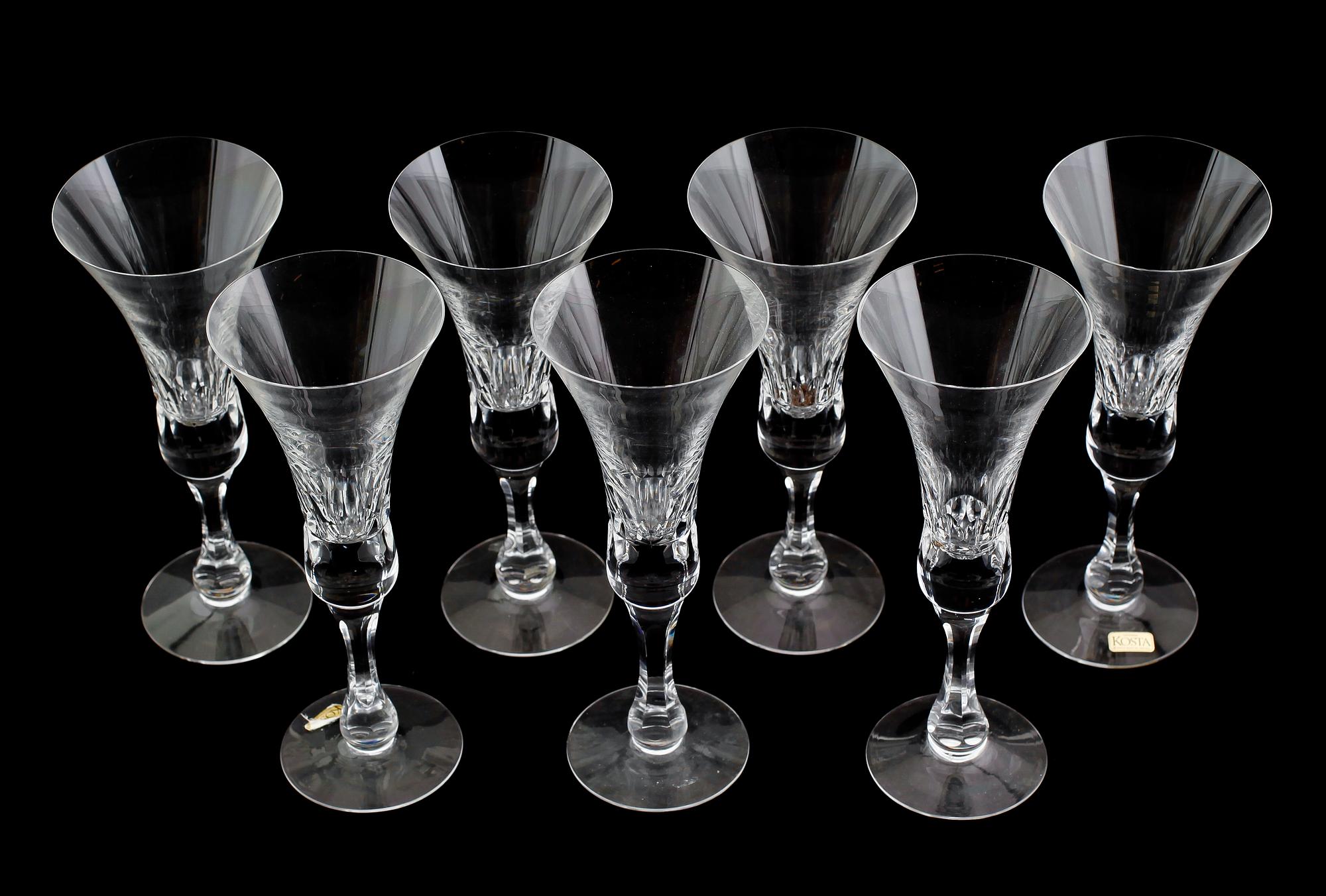 CHAMPAGNEGLAS, 7 st, "Prince", Göran Wärff, Kosta.