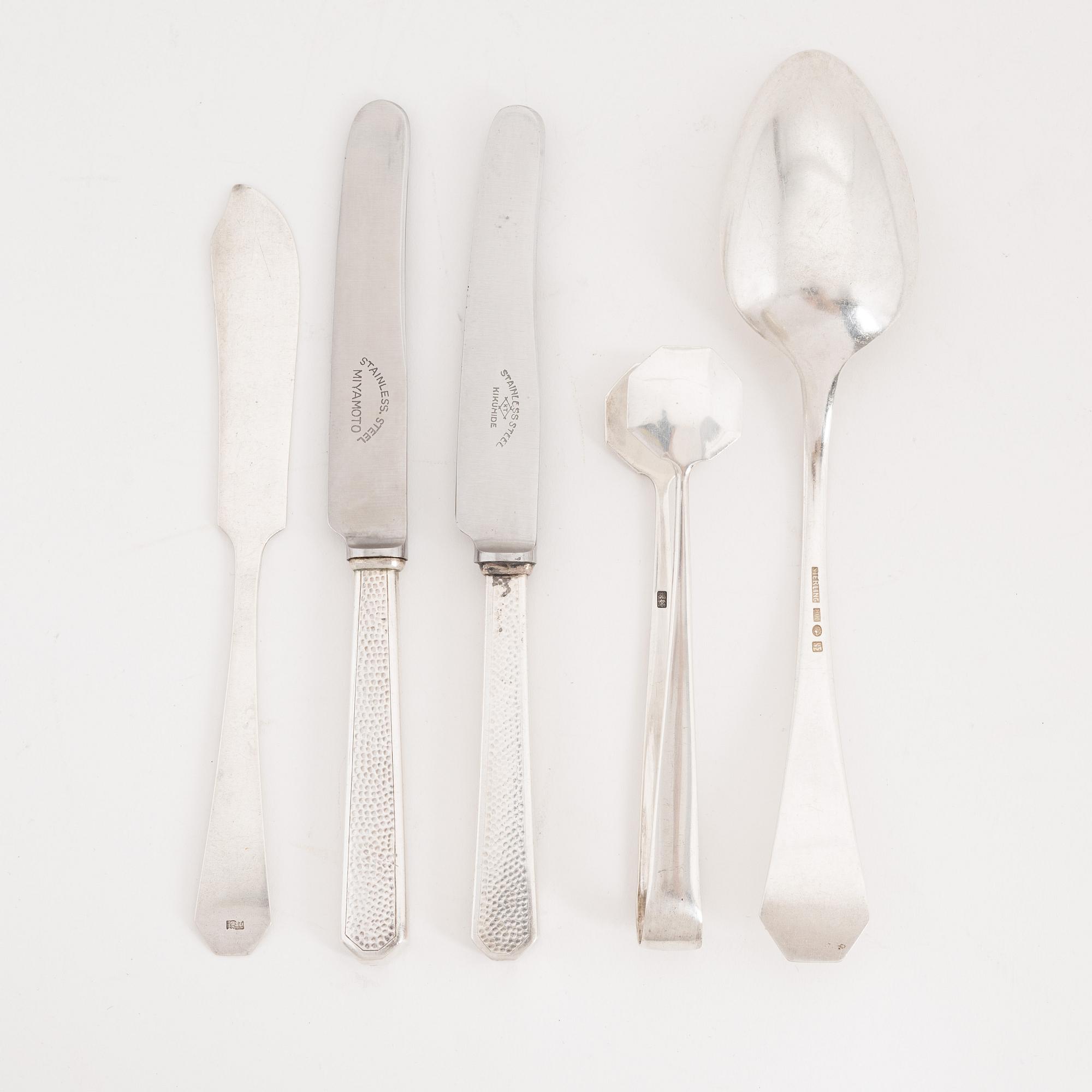 A silver cutlery, including Miyamoto, Japan (20 pieces).