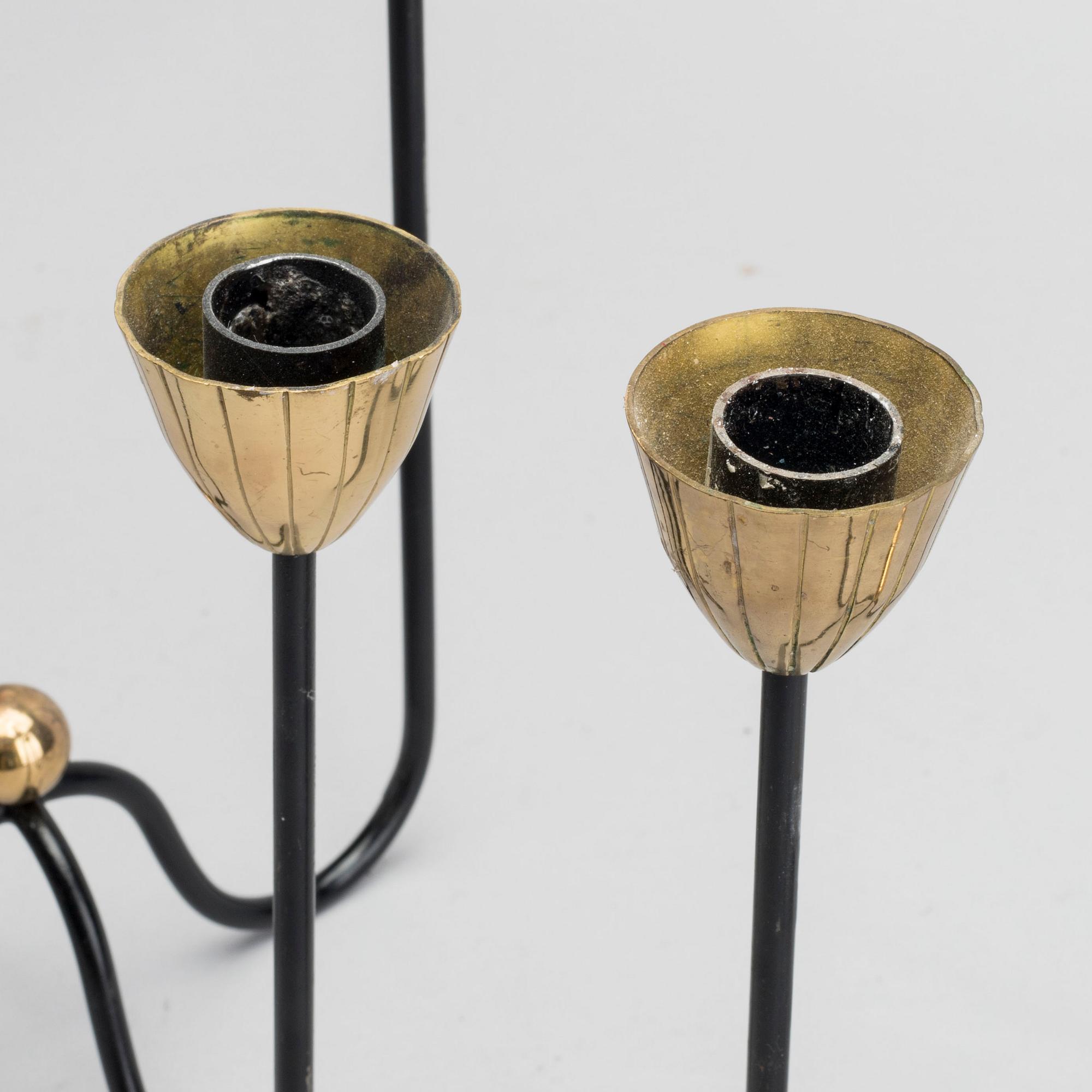 TWO CANDELABRAS BY GUNNAR ANDER FOR YSTAD METALL.