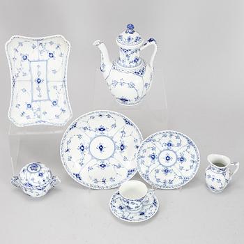 ROYAL COPENHAGEN, a 'Musselmalet' part coffee service, Denmark, second half of the 20th century (29 pieces).