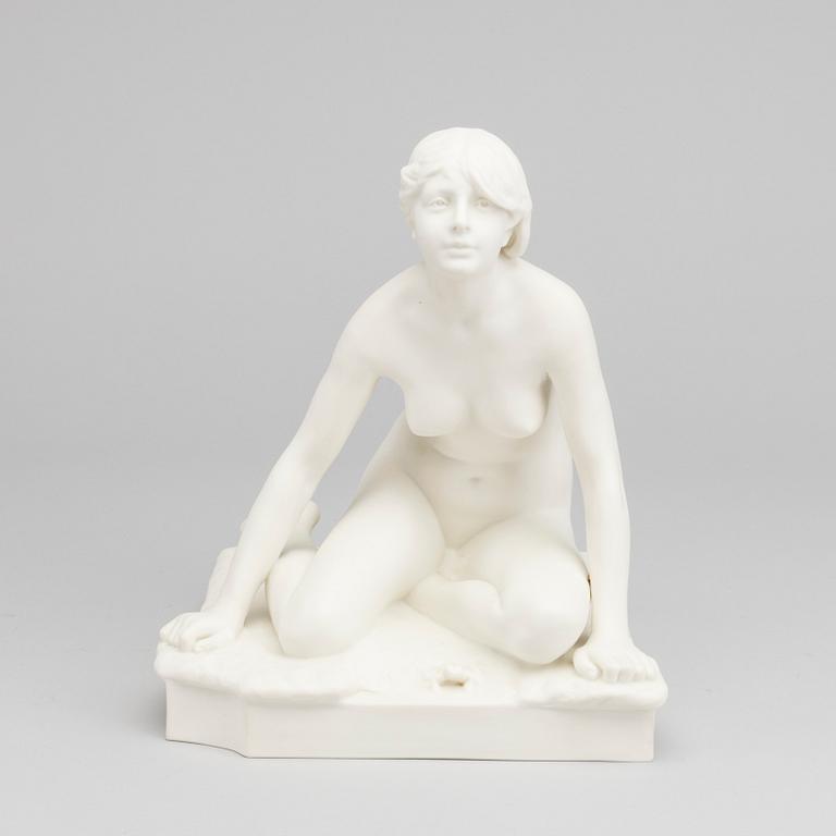 PER HASSELBERG, figurin parian Gustavsberg signerad 1912.