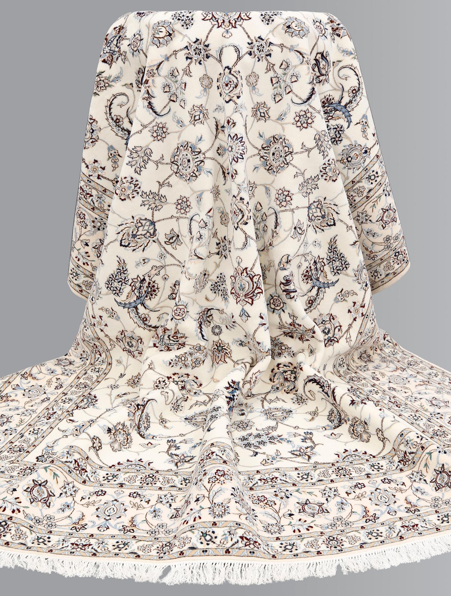 A part silk Nain carpet, so called 6LAA, ca 354 x 250 cm.
