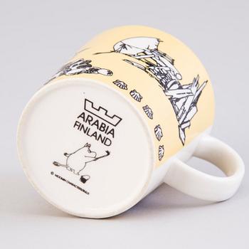 MOOMIN-MUG, porcelain, 'Mug yellow', Moomin Characters, Arabia 1990-1996.