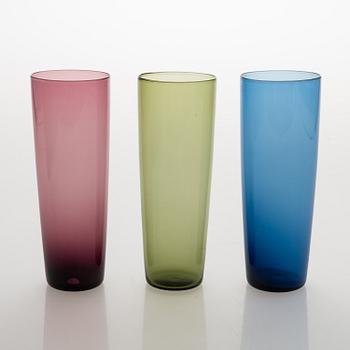 Tapio Wirkkala, mehulaseja, 12 kpl, malli 2204, Iittala. Tuotannossa 1956-1969.