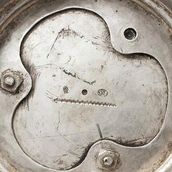 A German 17th century parcel-gilt silver tankard, mark of David Schwestermüller I, Augsburg 1634-1635.