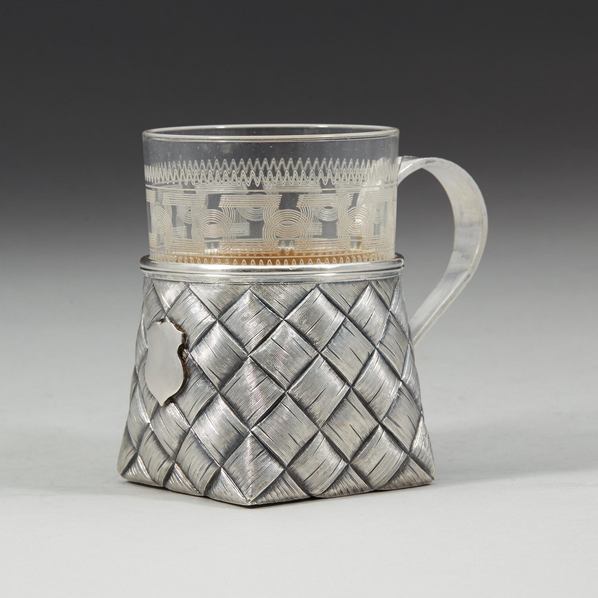 A Russian 19th century parcel-gilt tea-glas holder, Vasily Ivanov, S:t Petersburg 1894.