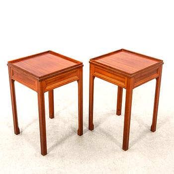 A pair of mahogany bedside tables by svensk möbelindustri second half of the 2+th century.