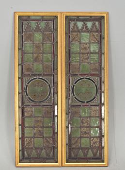 FÖNSTER, 2 st, blyinfattade, 1900-talets början.