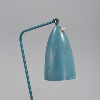 A Greta Magnusson Grossman blue lacquered 'Grasshopper'/G-33 floorlamp, Bergboms Sweden 1950's.