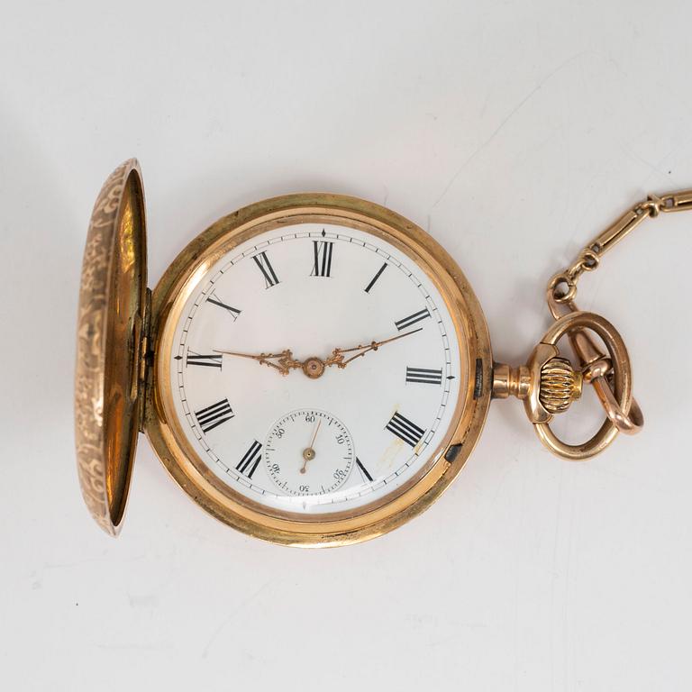 POCKET WATCH, 14K, 50,5 mm.