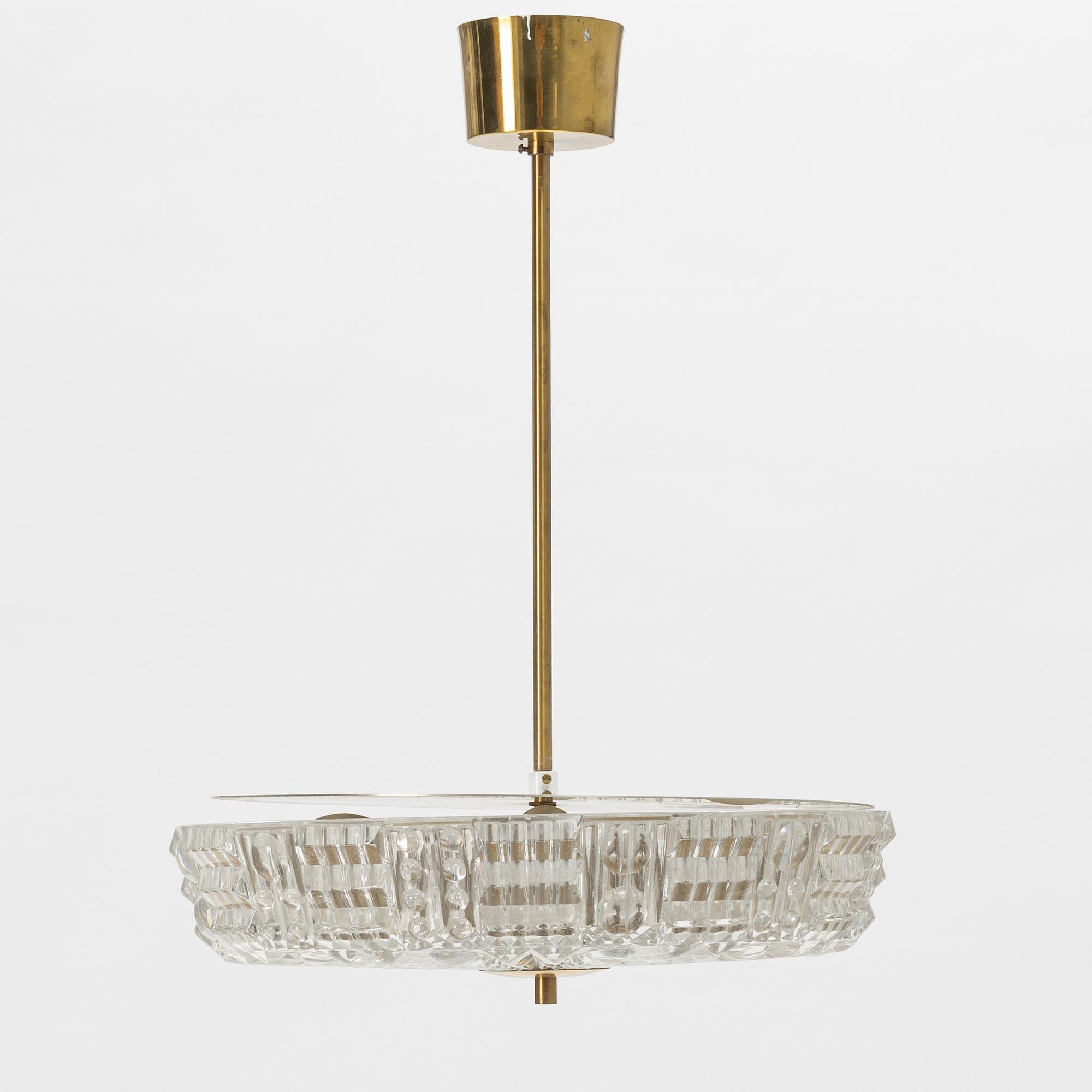 Carl Fagerlund, a glass ceiling light, Orrefors, second half of the 20th Century.