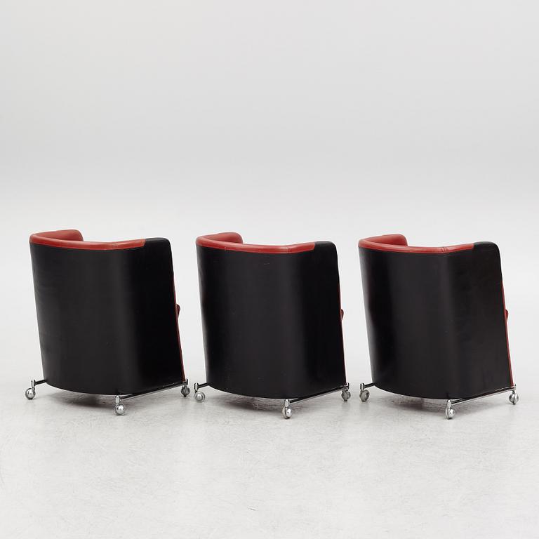 Börge Lindau & Bo Lindecrantz, a set of three armchairs and a table, including "Solo M", Lammhults, late 20th Century.