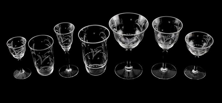 BORDSSERVIS, 71 delar, glas, swedish grace, Gunnar Håkansson, Johansfors, 1920-/30-tal.