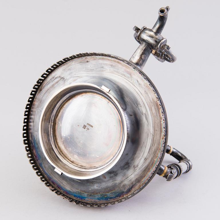 SAMOVAR, silver, Johan Ferdinand Olsonius, Gratchev, Sankt Petersburg 1882.