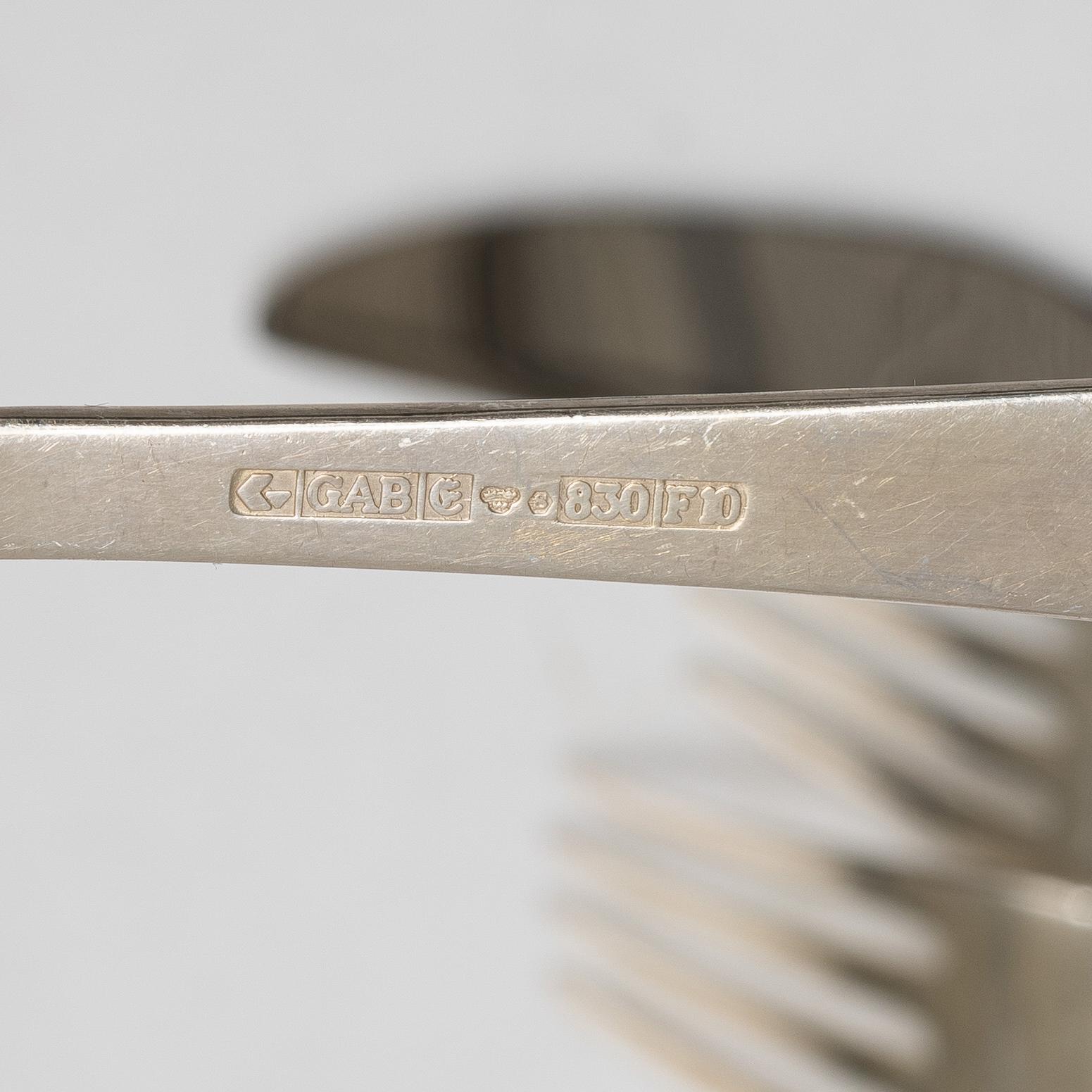 Jacob Ängman, A Swedish silver cutlery set, "Rosenholm", GAB, Stockholm and Eskilstuna, including year mark 1981 (56 pieces).