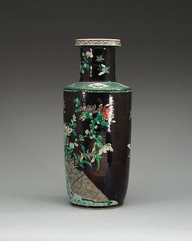 A famille noire vase, Qing dynasty, 19th Century.