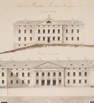 Carl Christoffer Gjörwell, "Project d'un Hospital, Militaire à Kongsholm".