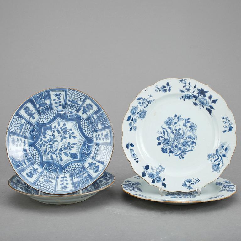 TALLRIKAR, 4 st (2+2), Kina, 1700-/1800-tal.