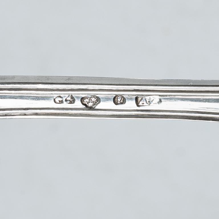 Adolf Zethelius, Gafflar, 12 st, silver, Stockholm 1837.