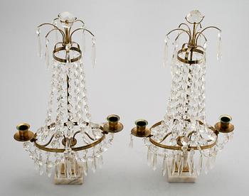 BORDSLYSTRAR, 1 par, gustaviansk stil, 1900-talets mitt.