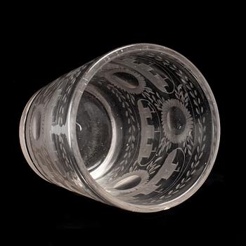 BÄGARGLAS, glas. Tyskland, 1700-tal.