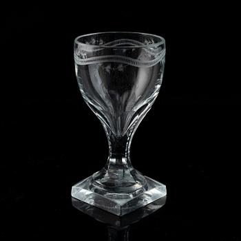 A set of 13 late Gustavian dessert wine glasses.