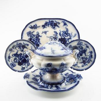 Servis 66 dlr "Japan/Krasse" Gustavsberg sent 1800-tal flintgods.