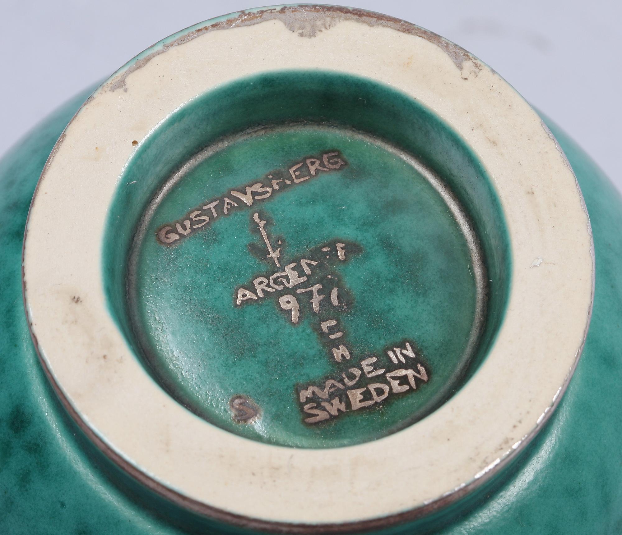 VASER, 2 st, stengods, "Argenta", Wilhelm Kåge.
