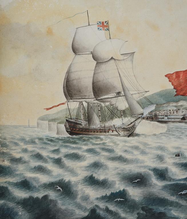 R Freeman, 17th/18th century  The frigate "Dutton" at Dover.