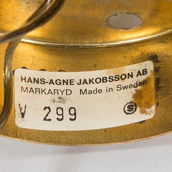 Hans-Agne Jakobsson, Two 1960/1970s 'V299' wall lights for Hans Agne Jakobsson AB, Markaryd. Sweden.