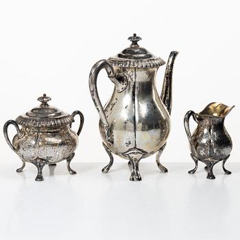 C.G. Hallberg, A three piece silver coffee service, Stockholm 1919.