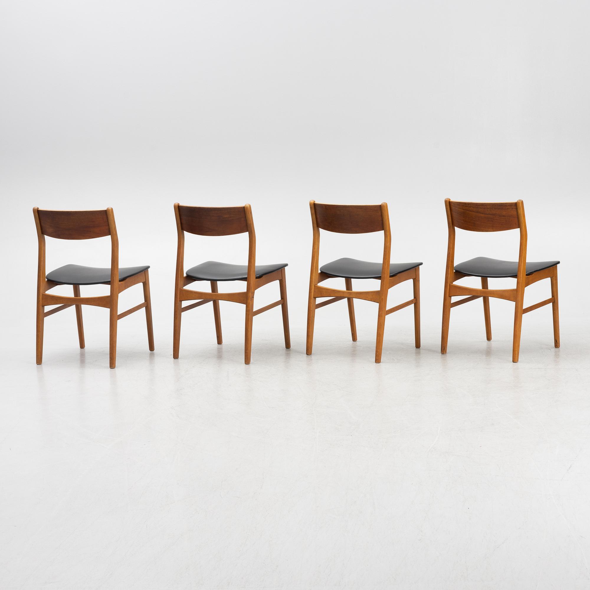 Stolar, 4 st, "Stol nr 66", Faldsled, Danmark, 1900-talets mitt.