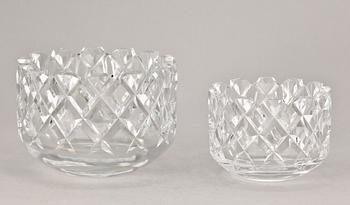 SKÅLAR, 2st, glas, Sofiero, Gunnar Cyrén, Orrefors, 1900-talets andra hälft.