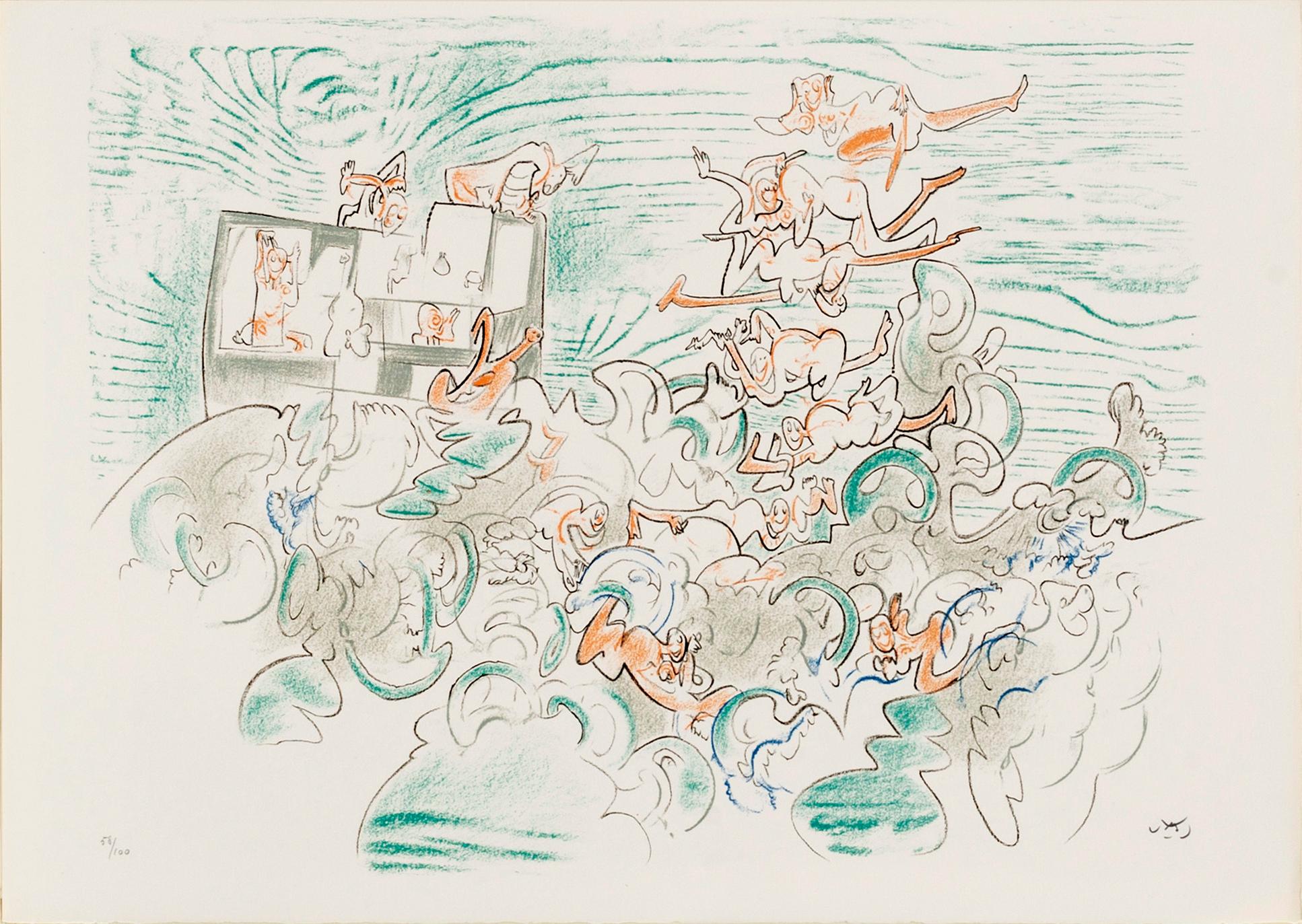 ROBERTO MATTA, a signed and numbered portfolio "5 lithographies".