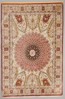 A QUM CARPET, Toranj late 20th century.