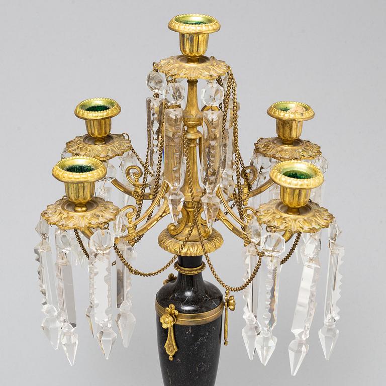 A pair of candelabra, ca 1900.