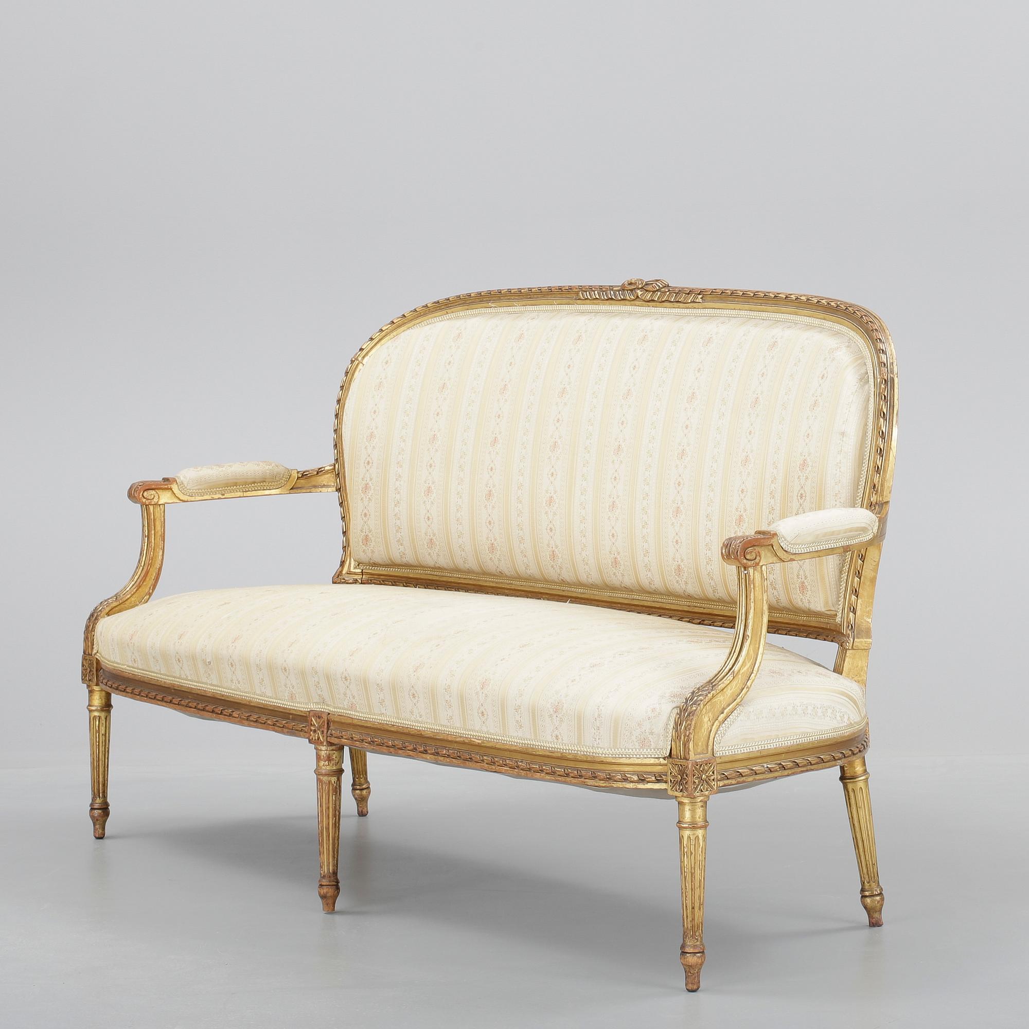 SALONGSGRUPP, 3 delar, gustaviansk stil, 1900-talets första hälft.