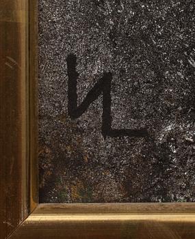 VICKE LINDSTRAND, blandteknik på duk. Monogramsignerad.