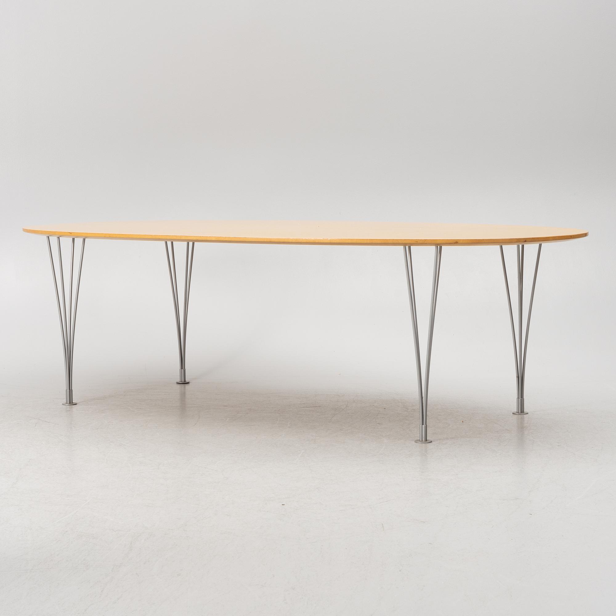 Bruno Mathsson & Piet Hein, a dining table, 'Superellipse', Bruno Mathsson International, Värnamo, 1990's.