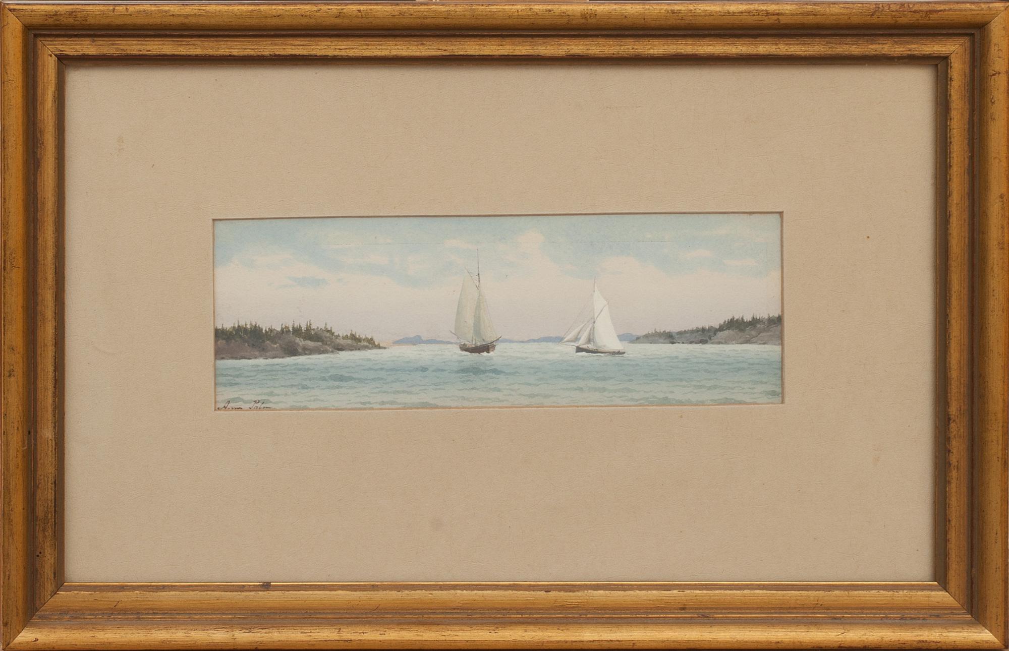 ANNA PALM, akvarell, signerad.