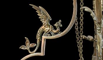 TAKKRONA / TAKLAMPA, sent 1800-tal. Höjd ca 165 cm.