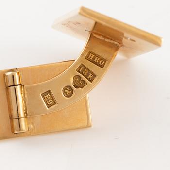 Cufflinks, a pair, 18K gold with octagon-cut diamonds.