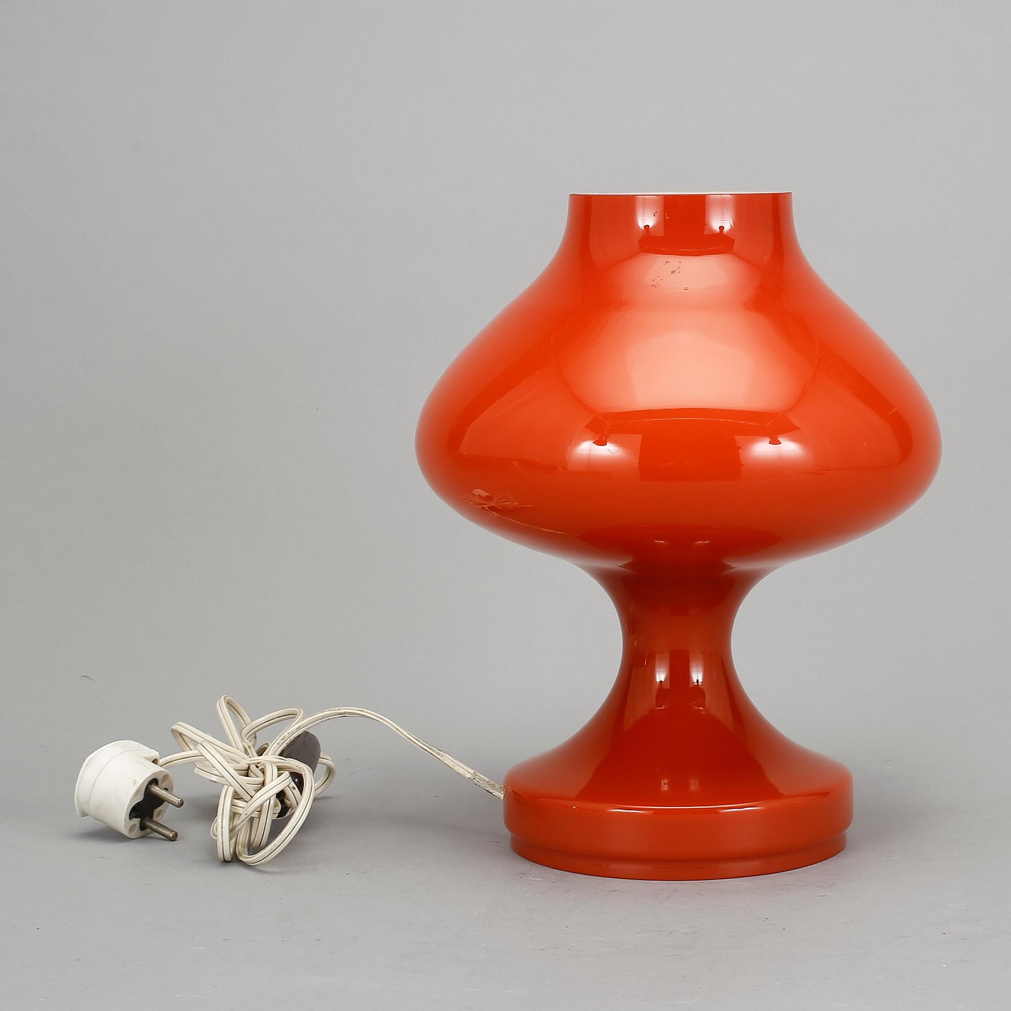 BORDSLAMPA, glas, 1960-tal.
